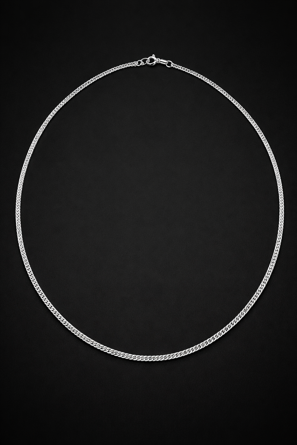 Curb link chain necklace.