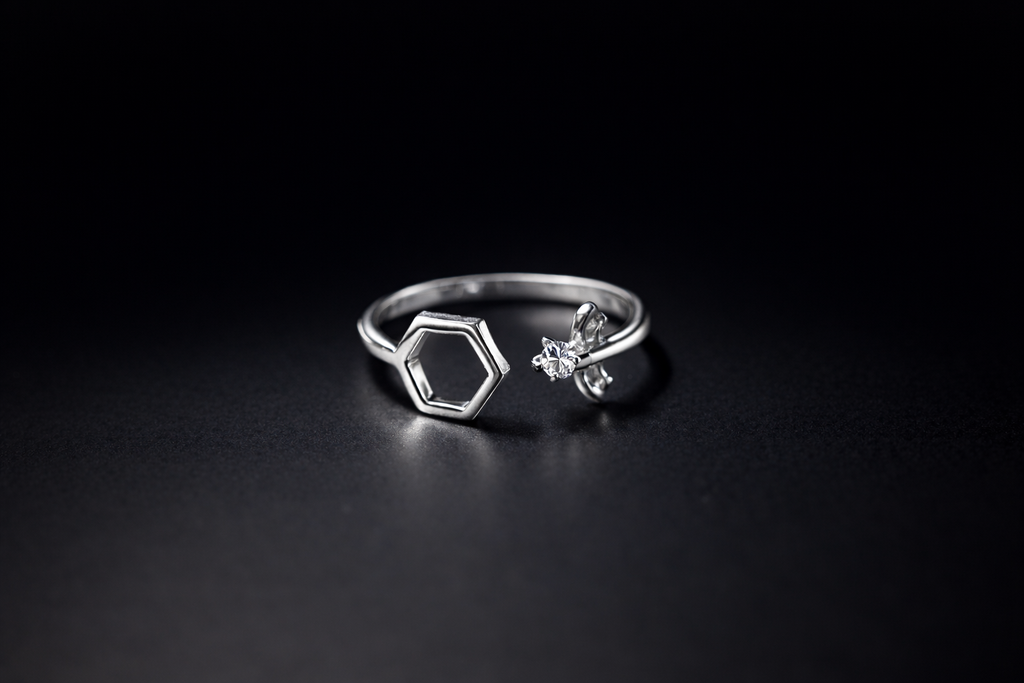 Bee honeycomb ring.