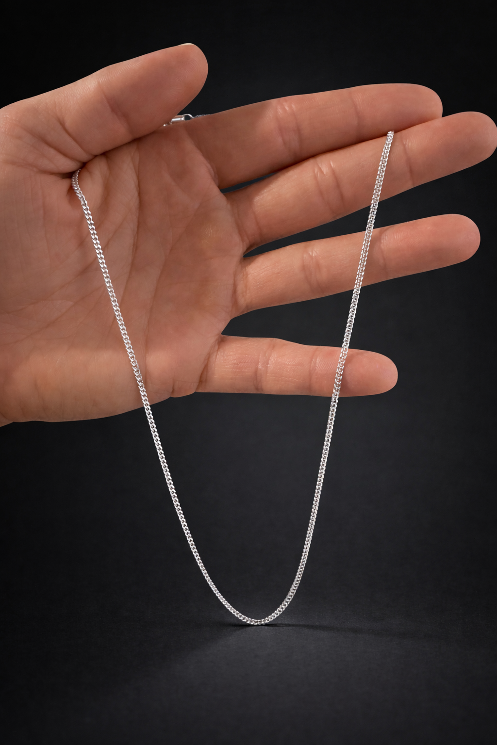 Curb link chain necklace.